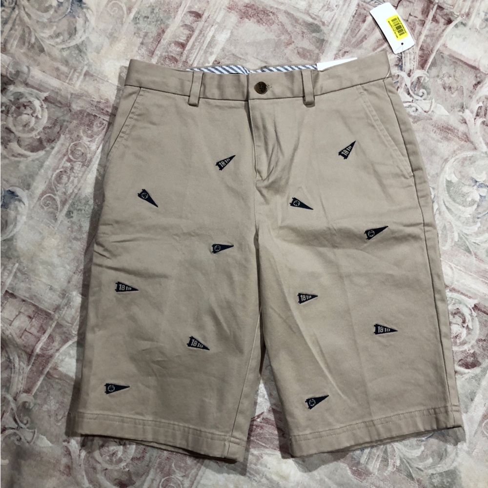 Brooks Brothers Khaki Shorts with Embroidered Accents